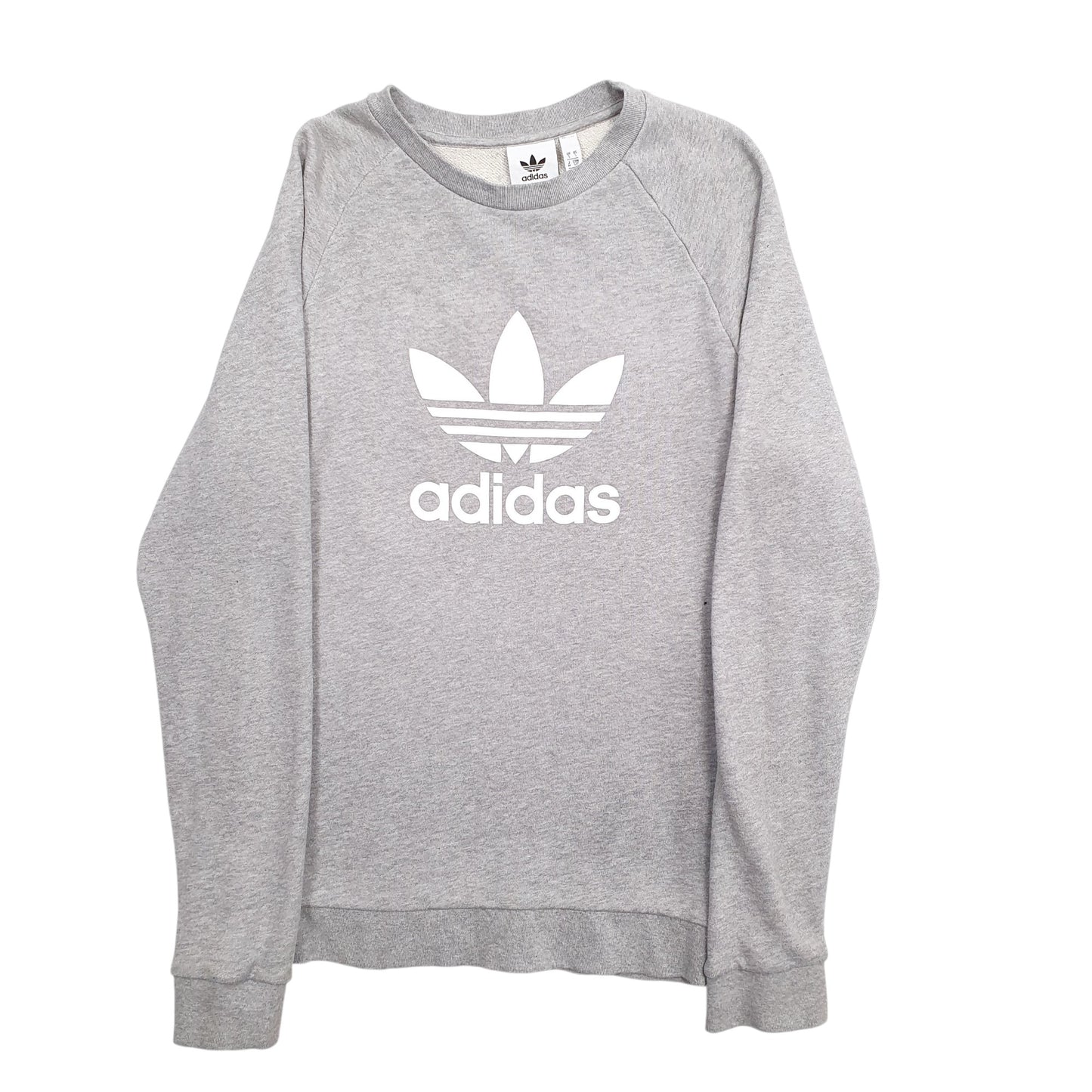 Mens Grey Adidas Spellout Crewneck Jumper