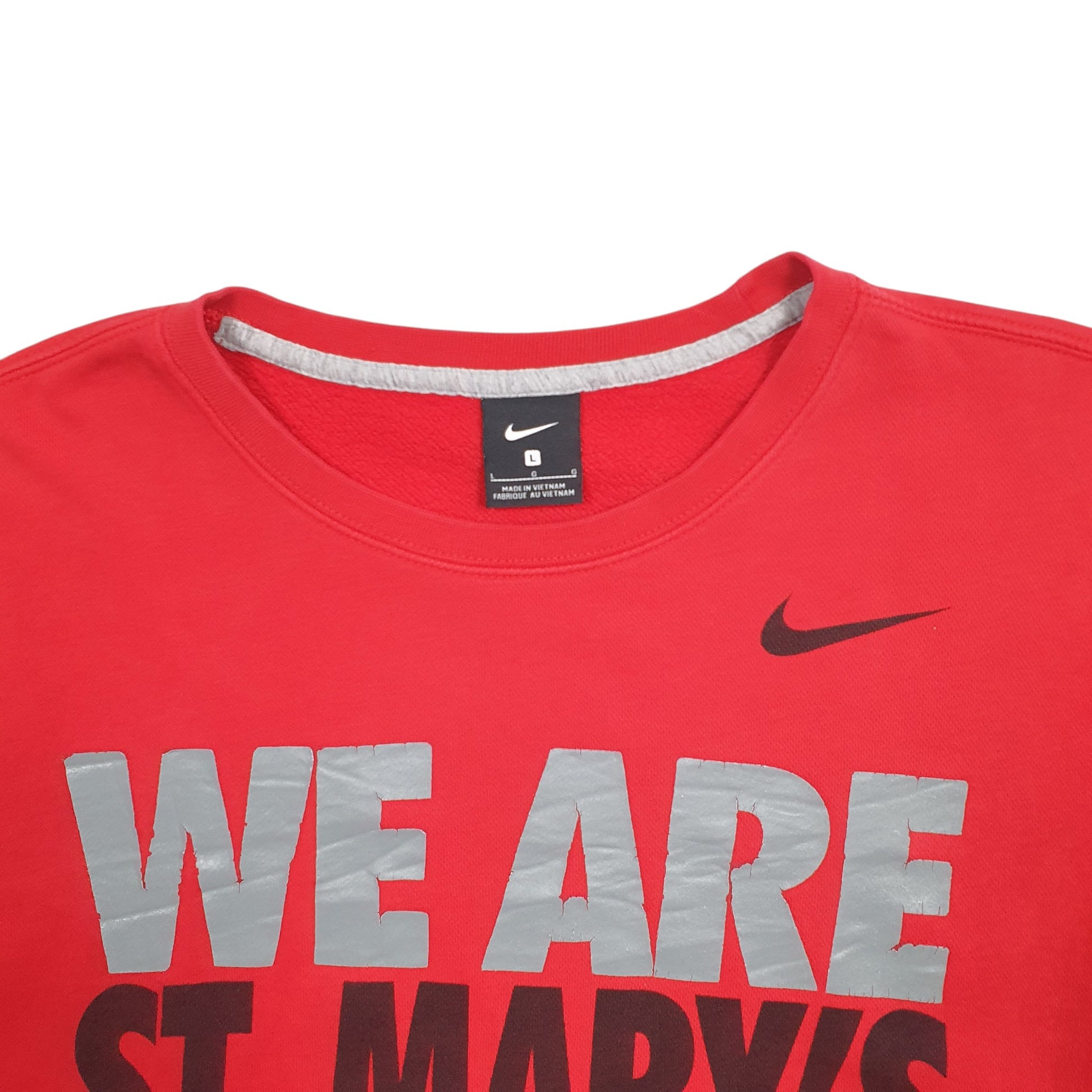 Mens Red Nike We Are St Marys Crewneck Jumper