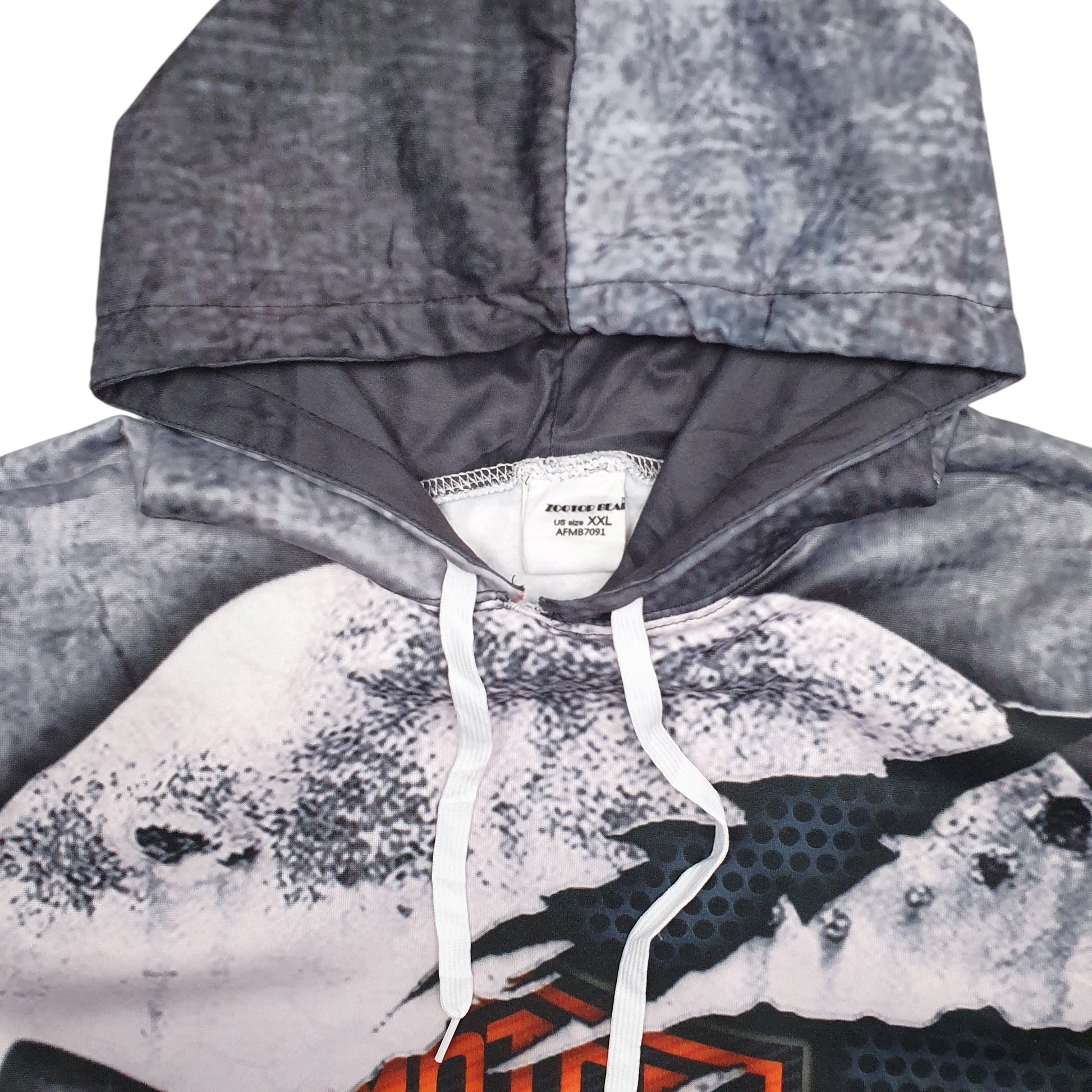 Mens Black Zootop Bear Harley Davidson Motorcycles Skull Hoodie Jumper