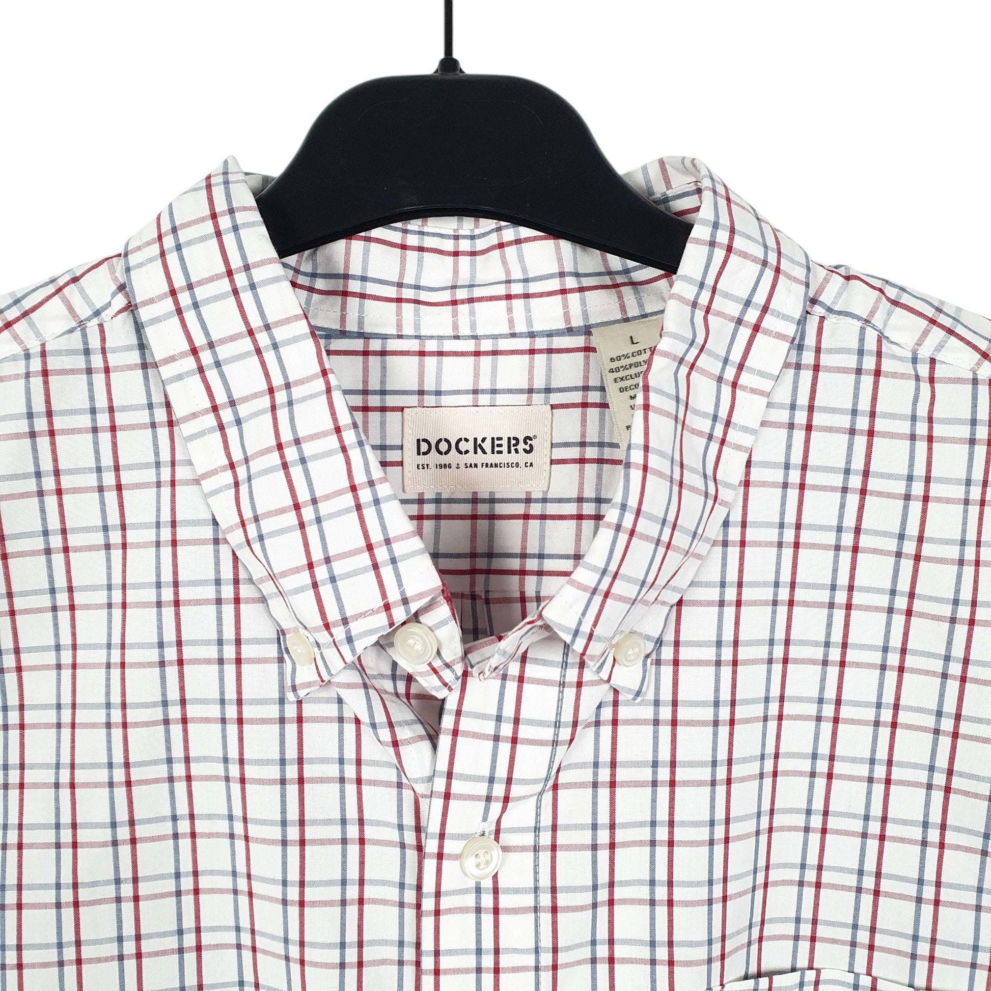 Mens White Dockers  Long Sleeve Shirt