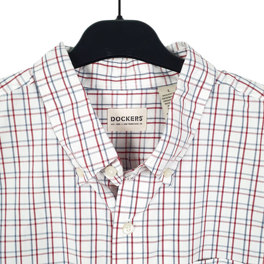 Mens White Dockers  Long Sleeve Shirt