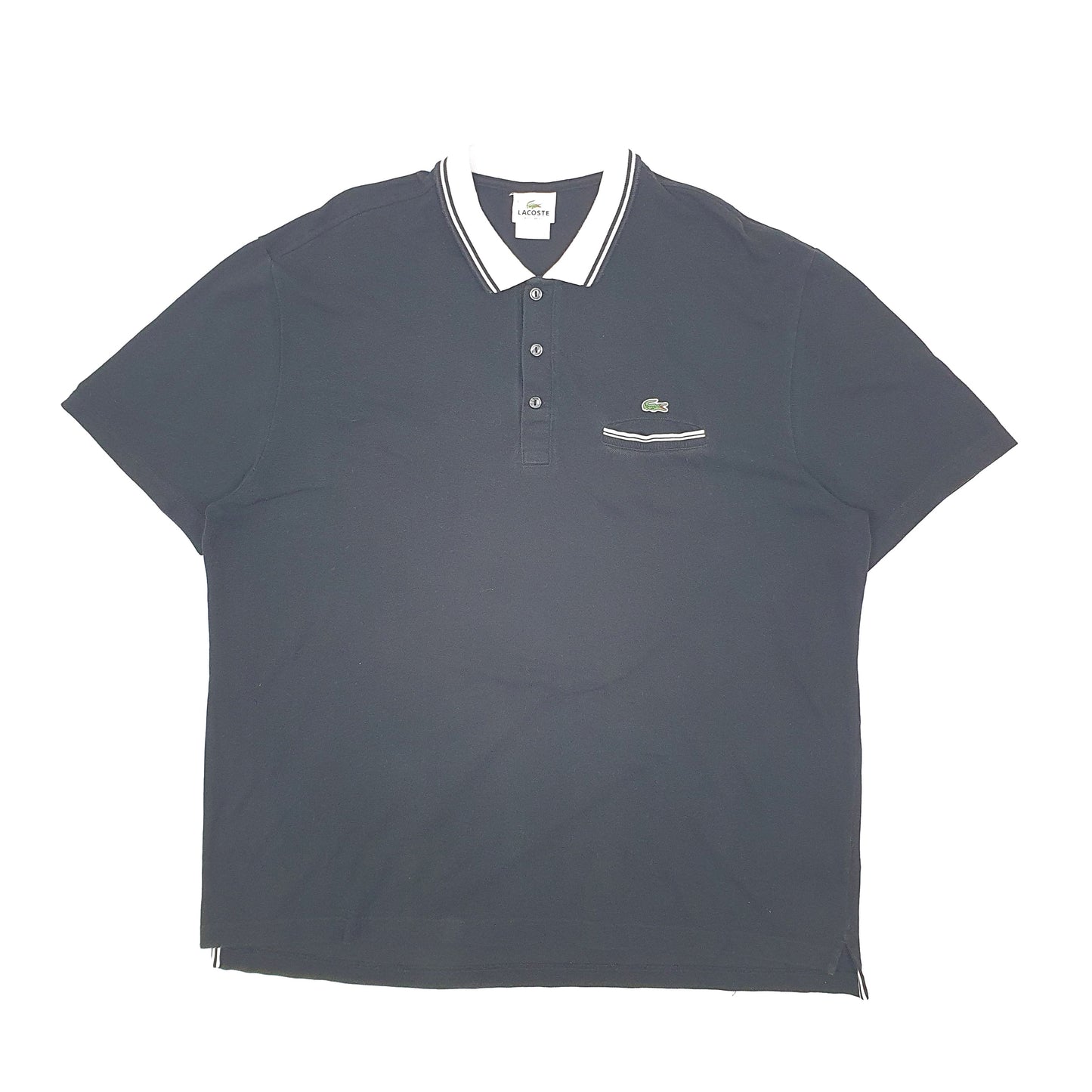 Mens Black Lacoste  Short Sleeve Polo Shirt