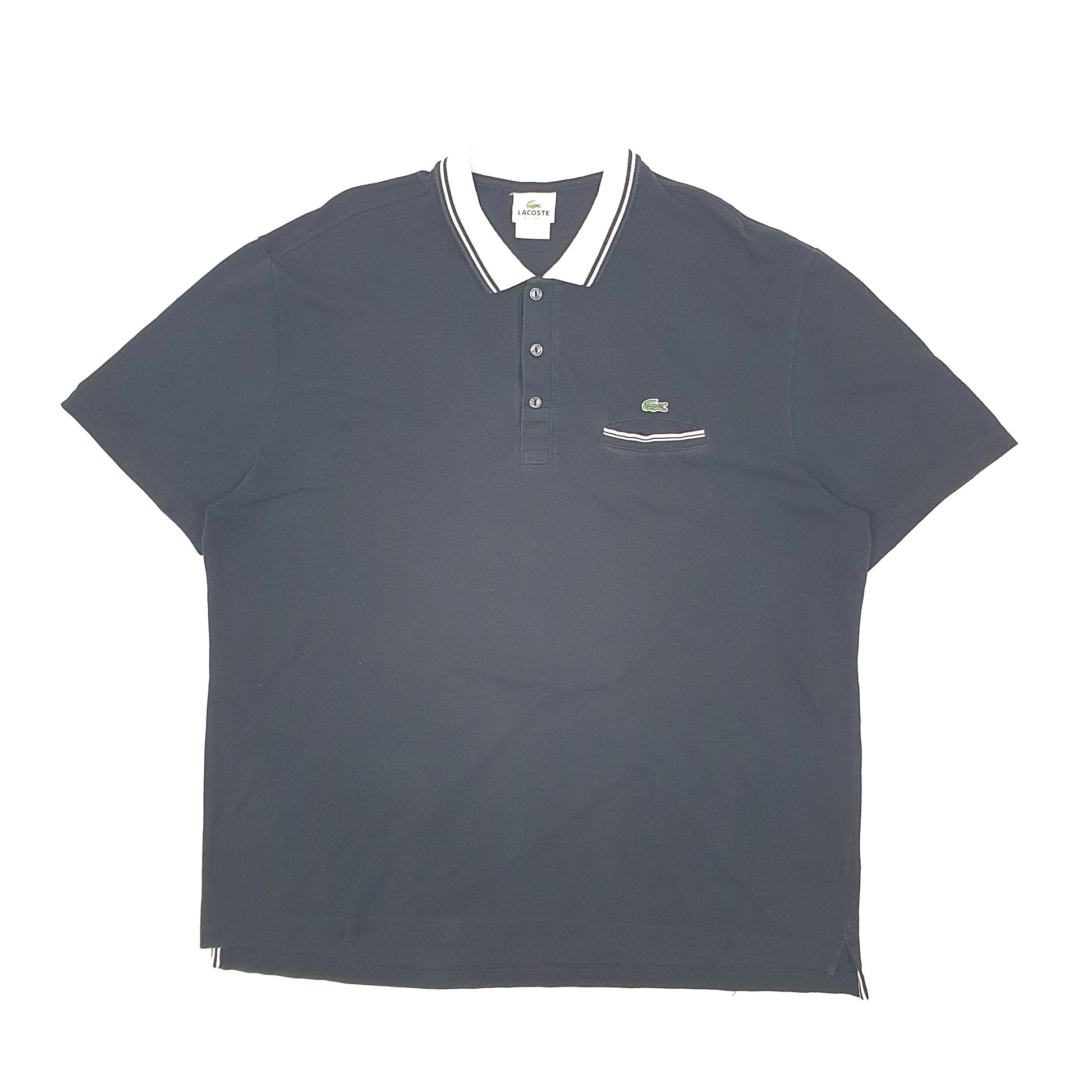 Mens Black Lacoste  Short Sleeve Polo Shirt