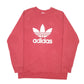 Mens Burgundy Adidas Spellout Raglan Crewneck Jumper
