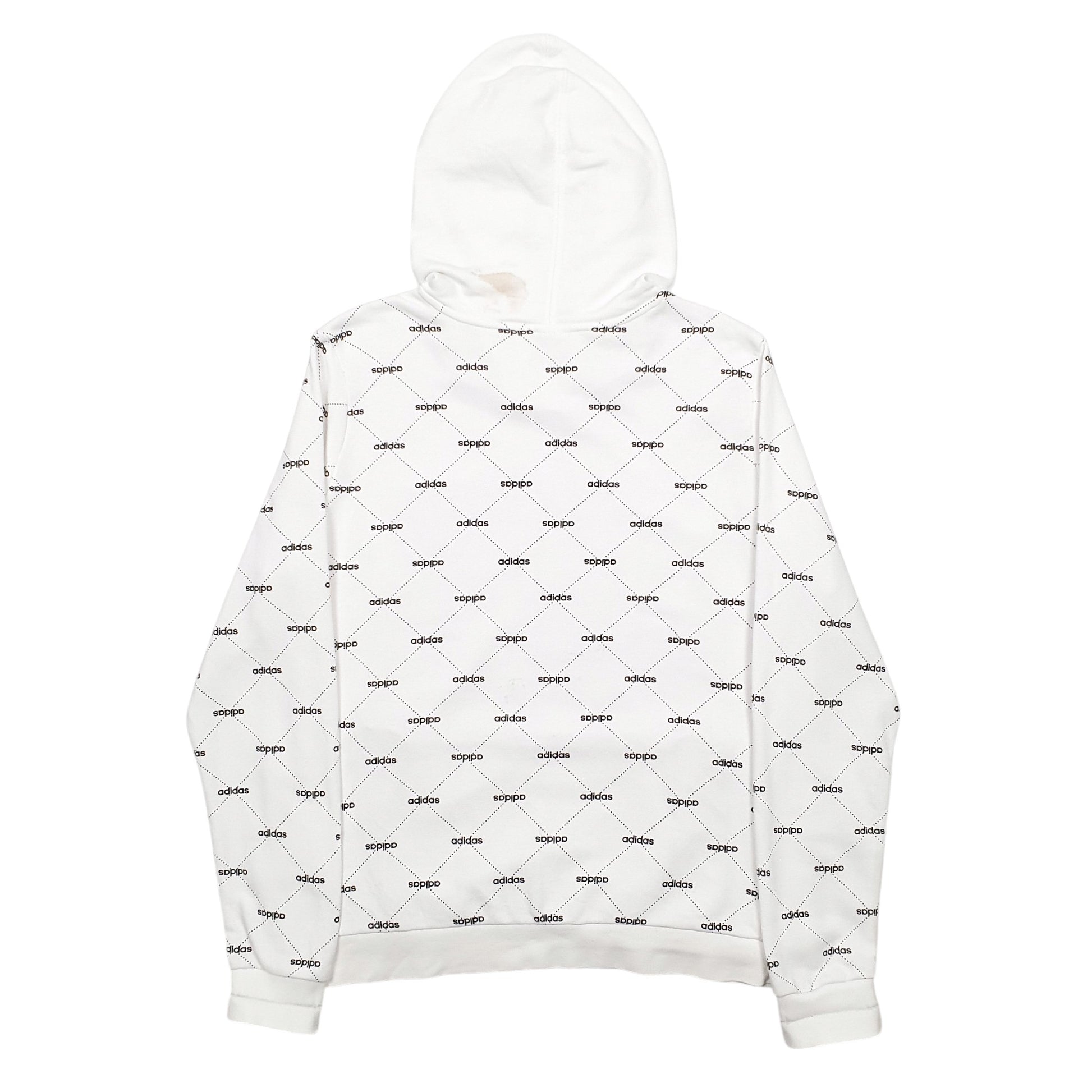 Womens White Adidas  Hoodie Jumper