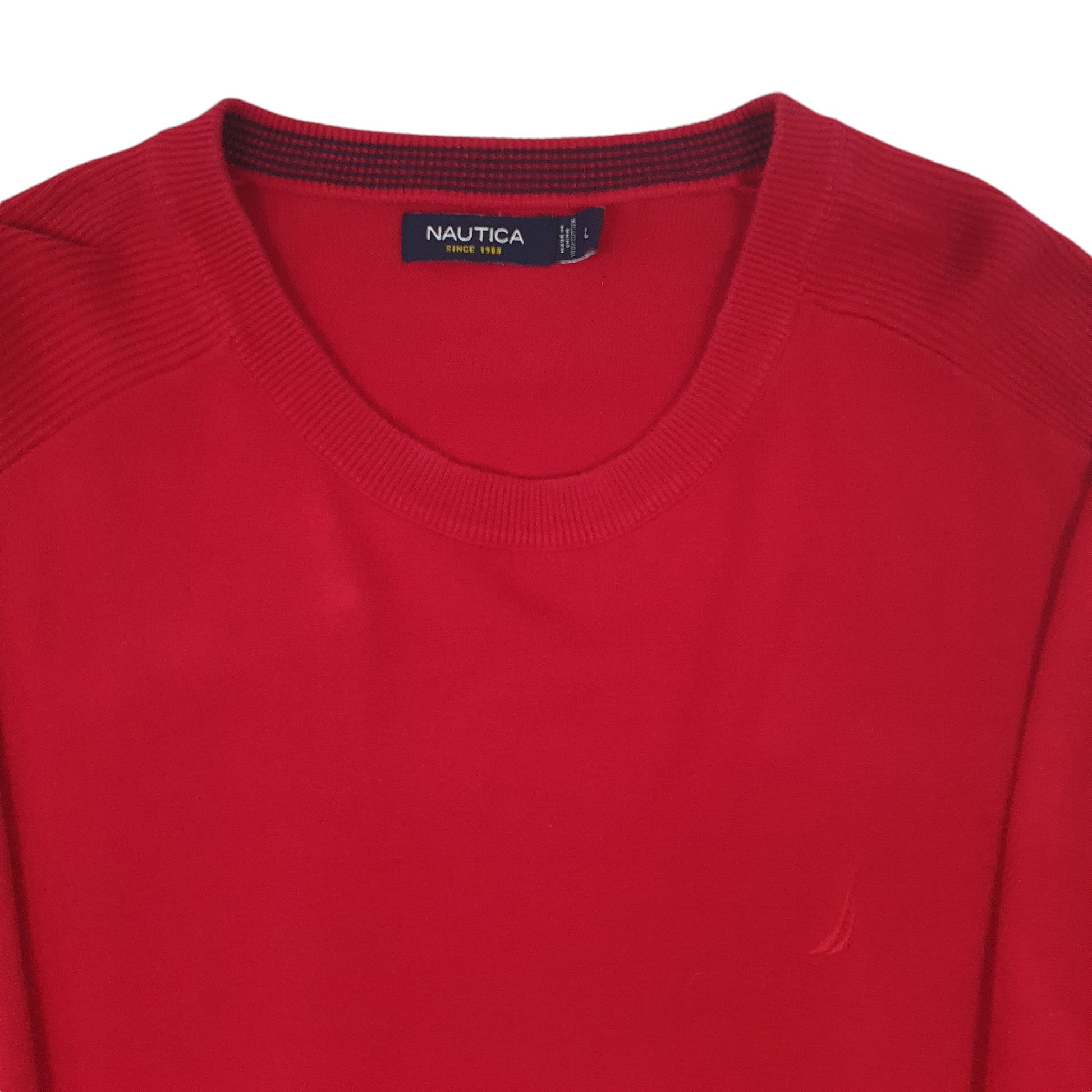 Mens Red Nautica Knitwear Crewneck Jumper