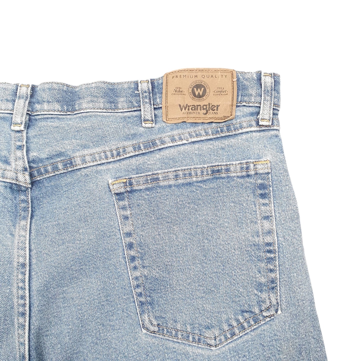 Mens Blue Wrangler Denim Jeans Jorts Regular Denim Shorts