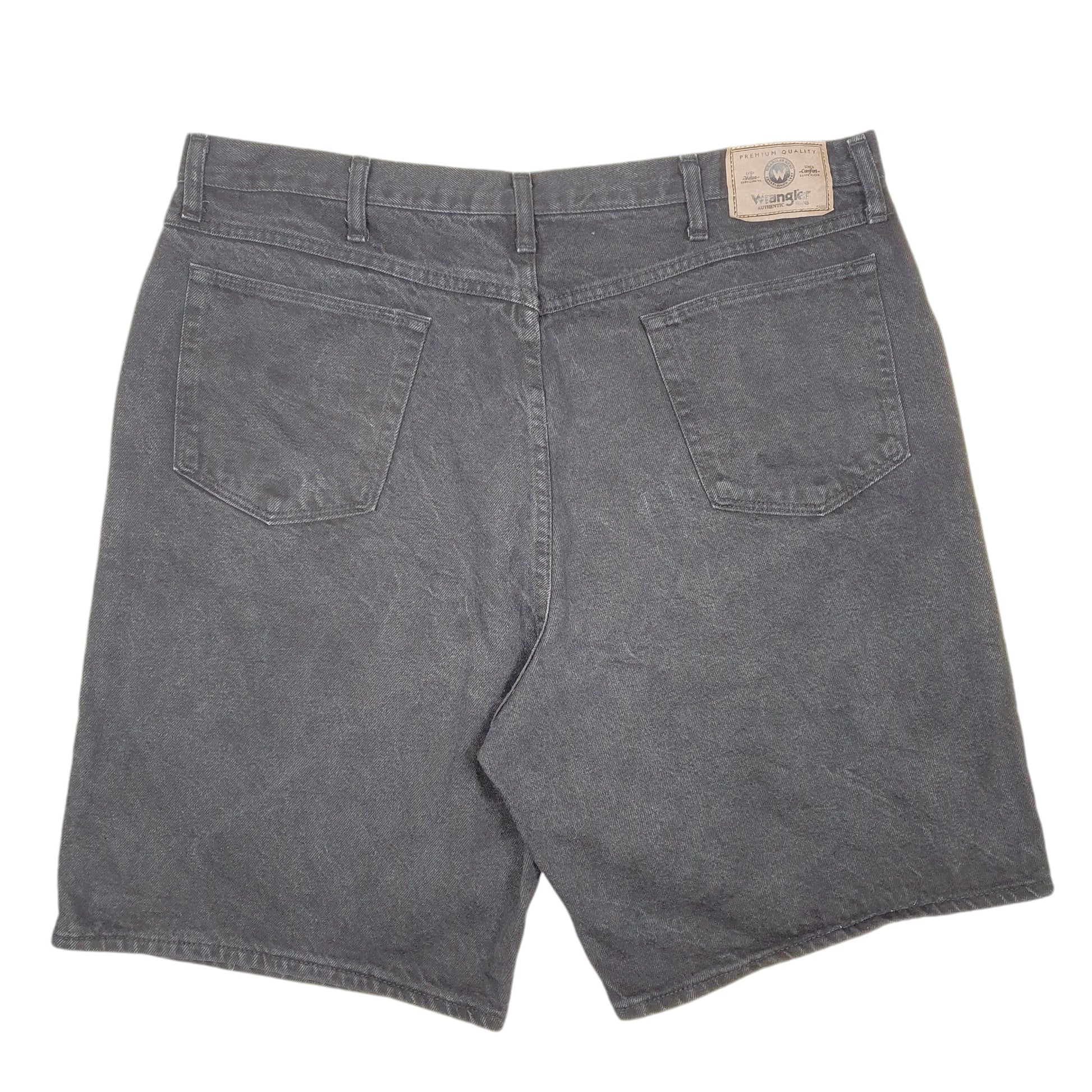 Mens Black Wrangler Denim Jeans Jorts Relaxed Baggy Denim Shorts