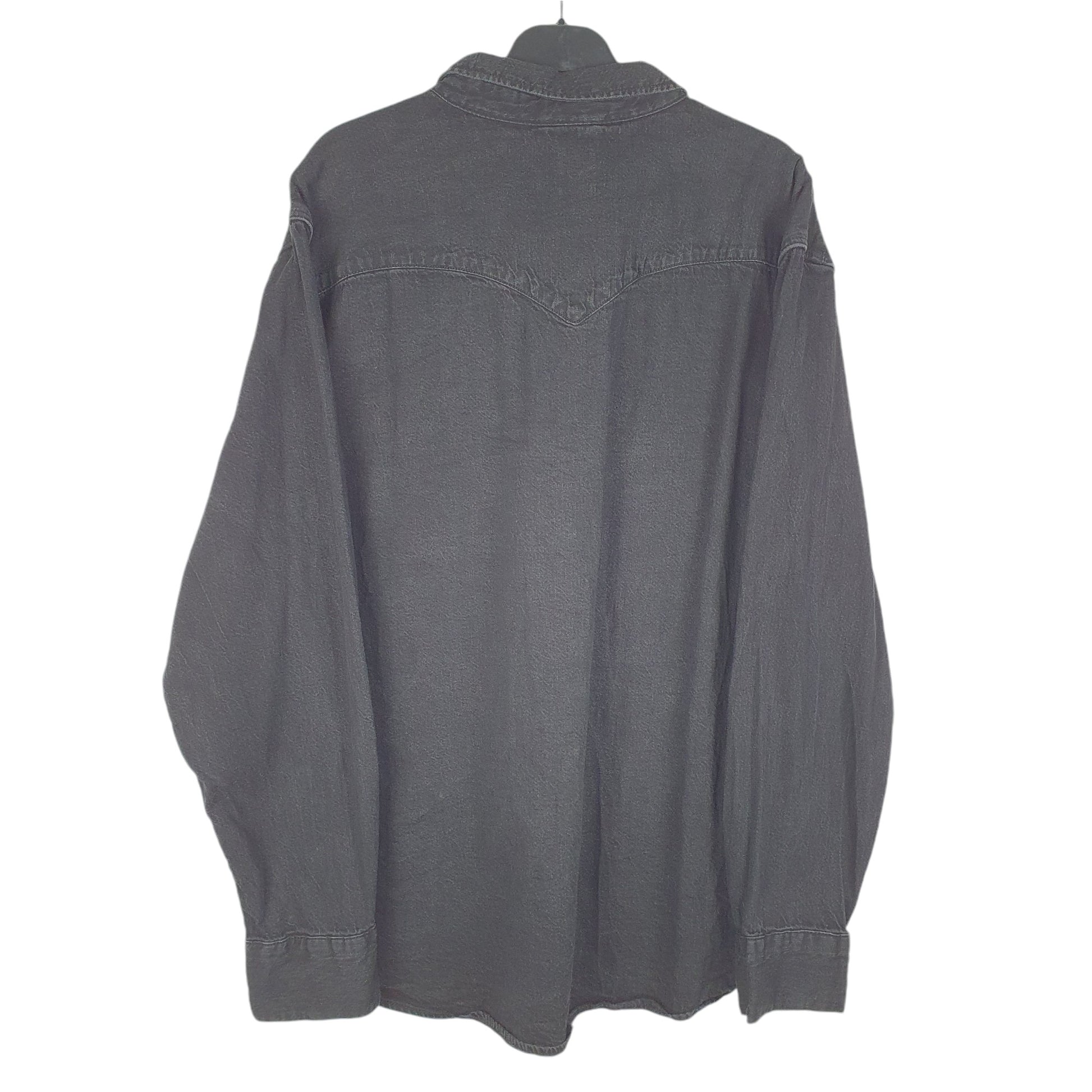 Mens Black Levis Denim Jeans Western Pearl Snap Cowboy Long Sleeve Shirt