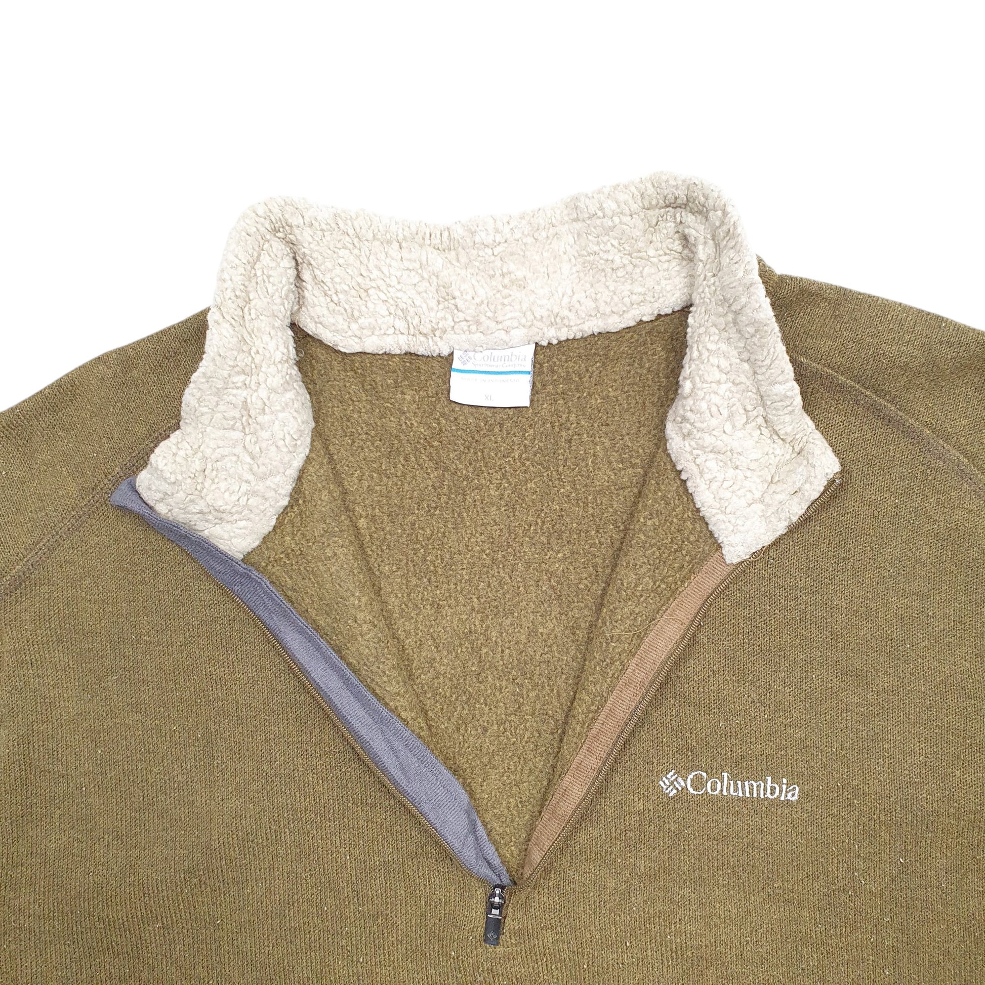 Mens Khaki Columbia  Quarter Zip Jumper