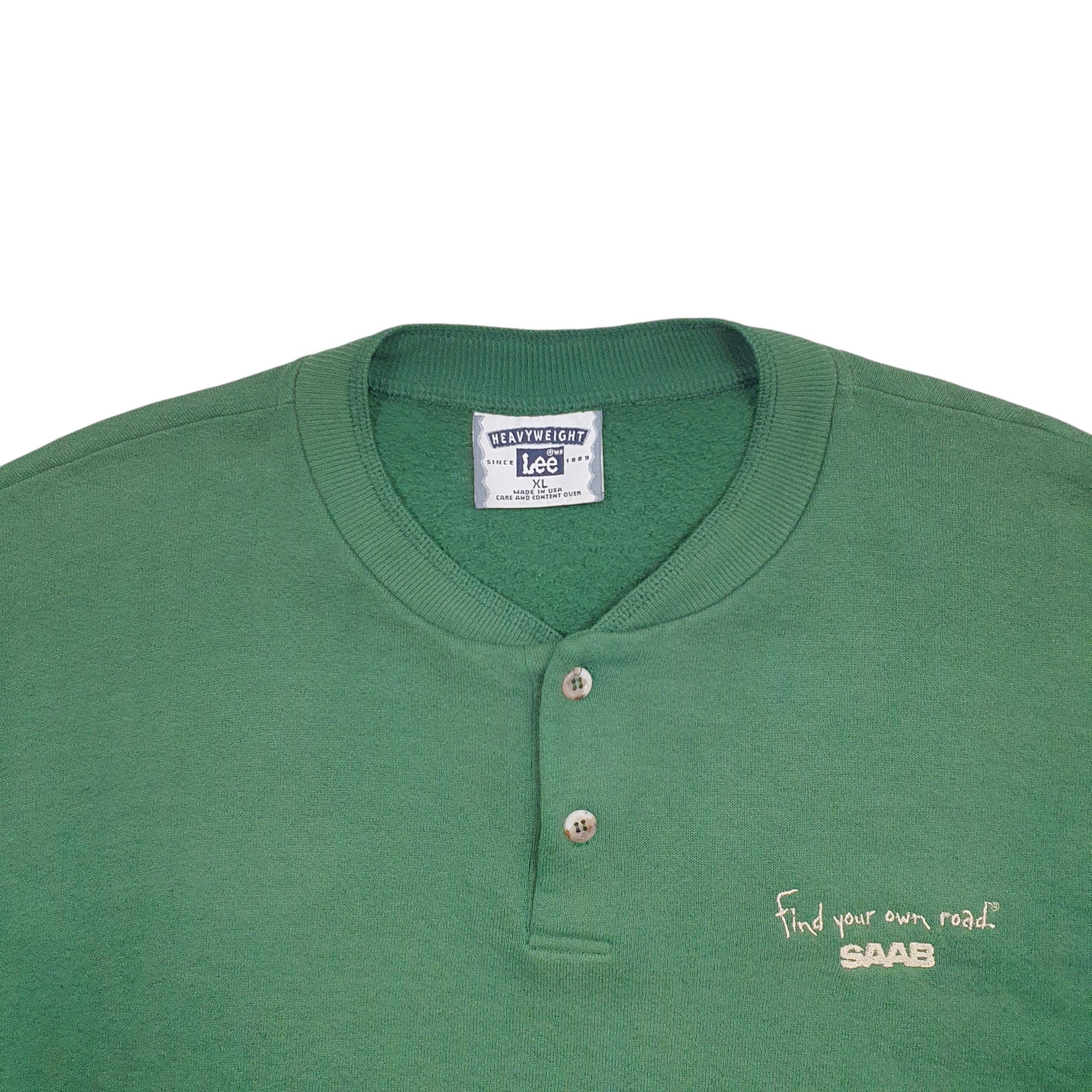 Mens Green Lee Saab Crewneck Jumper