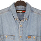 Mens Blue Wrangler Denim Jeans Riggs Workwear Chambray Long Sleeve Shirt