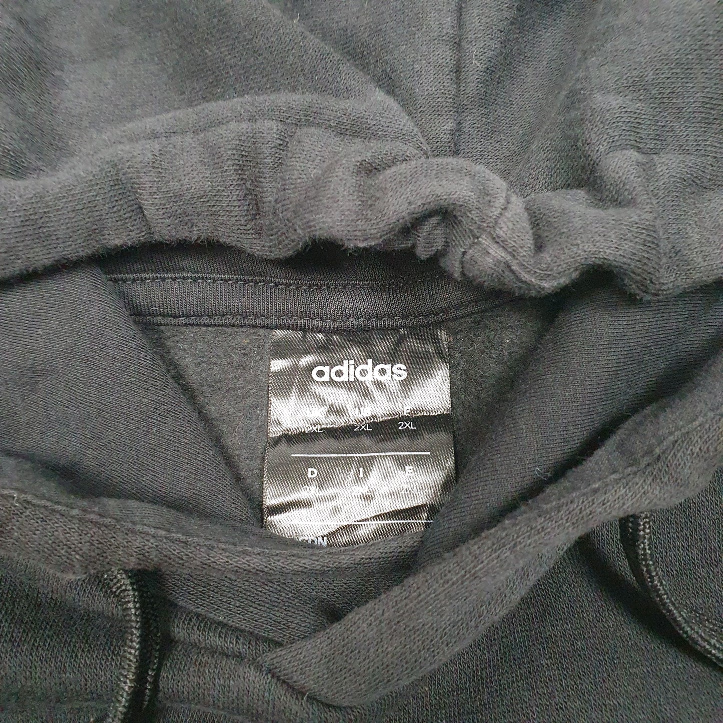 Mens Black Adidas Spellout Hoodie Jumper