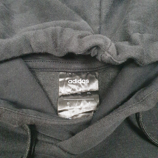 Mens Black Adidas Spellout Hoodie Jumper