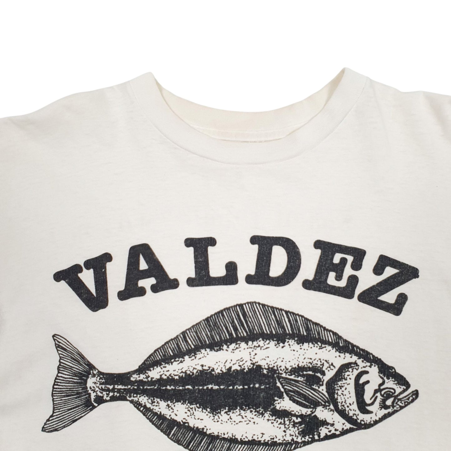 Mens White Unbranded Single Stitch Vintage 80s Short Sleeve T Shirt