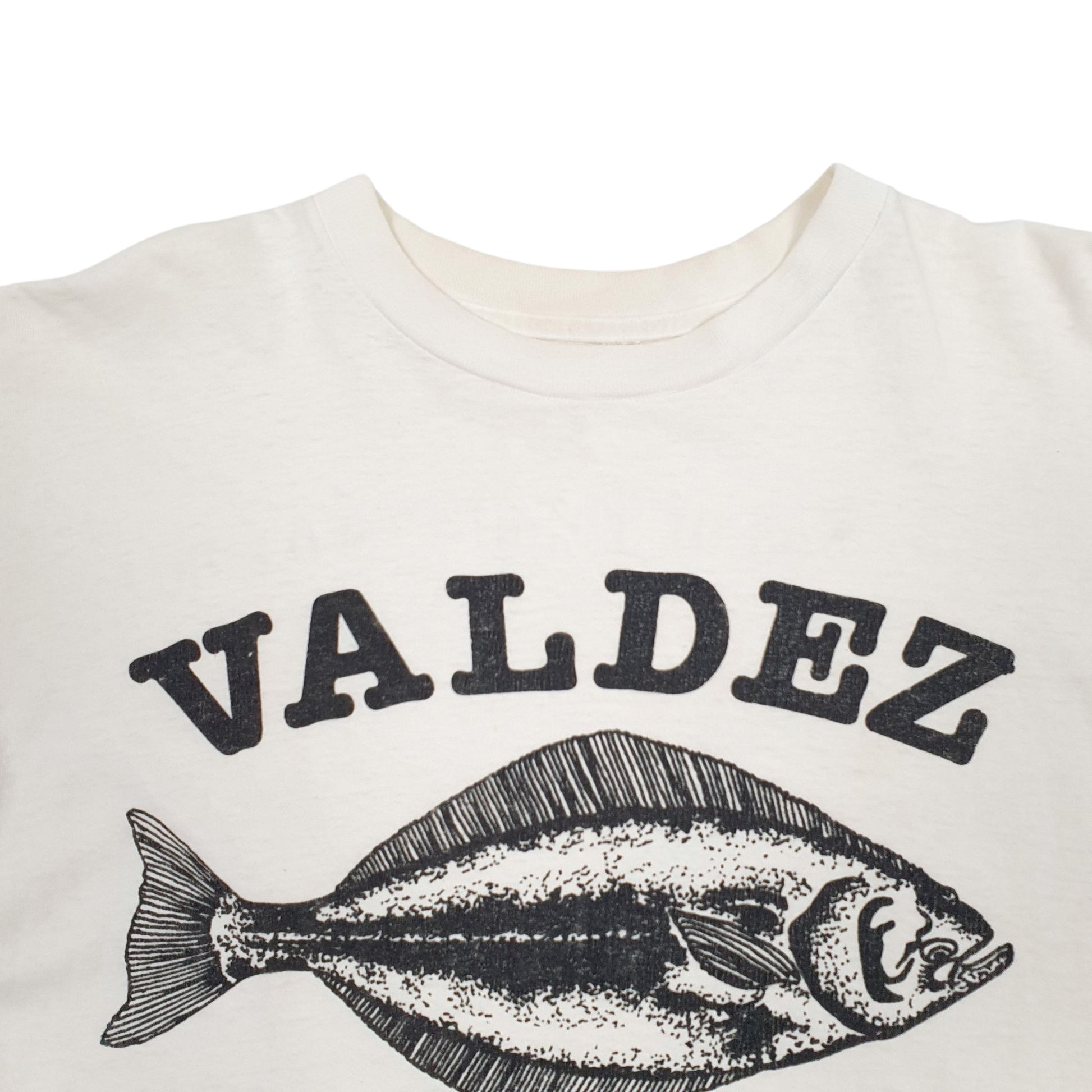 Mens White Unbranded Single Stitch Vintage 80s Short Sleeve T Shirt