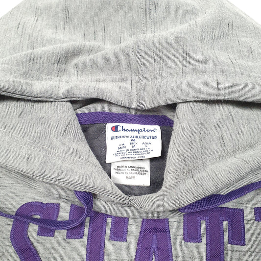 Mens Grey Champion K State Wildcats Football USA Spellout Hoodie Jumper