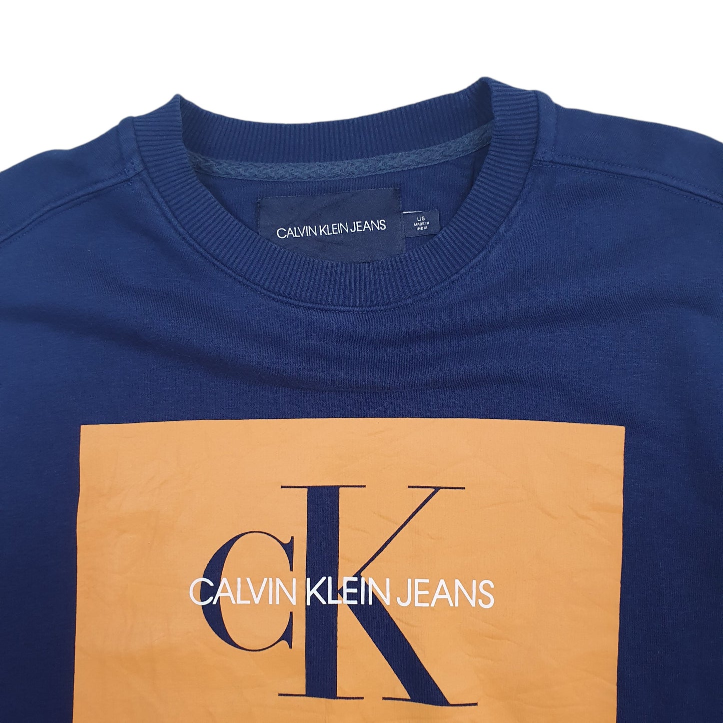 Mens Navy Calvin Klein  Crewneck Jumper