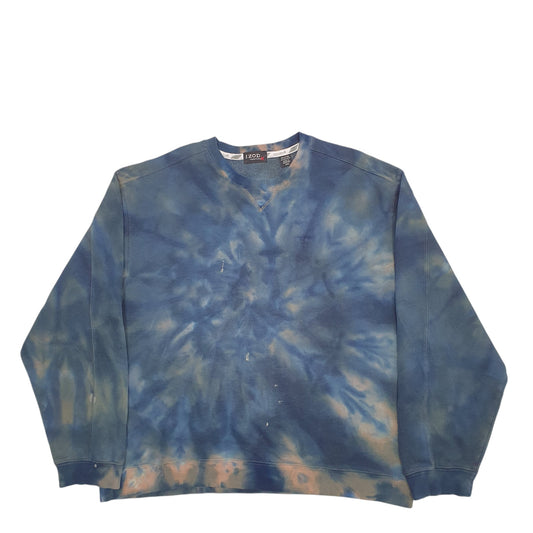 Mens Blue Izod Tye Dye Crewneck Jumper