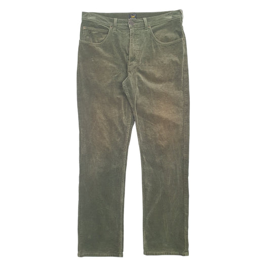 Mens Green Lee  Corduroy Trousers