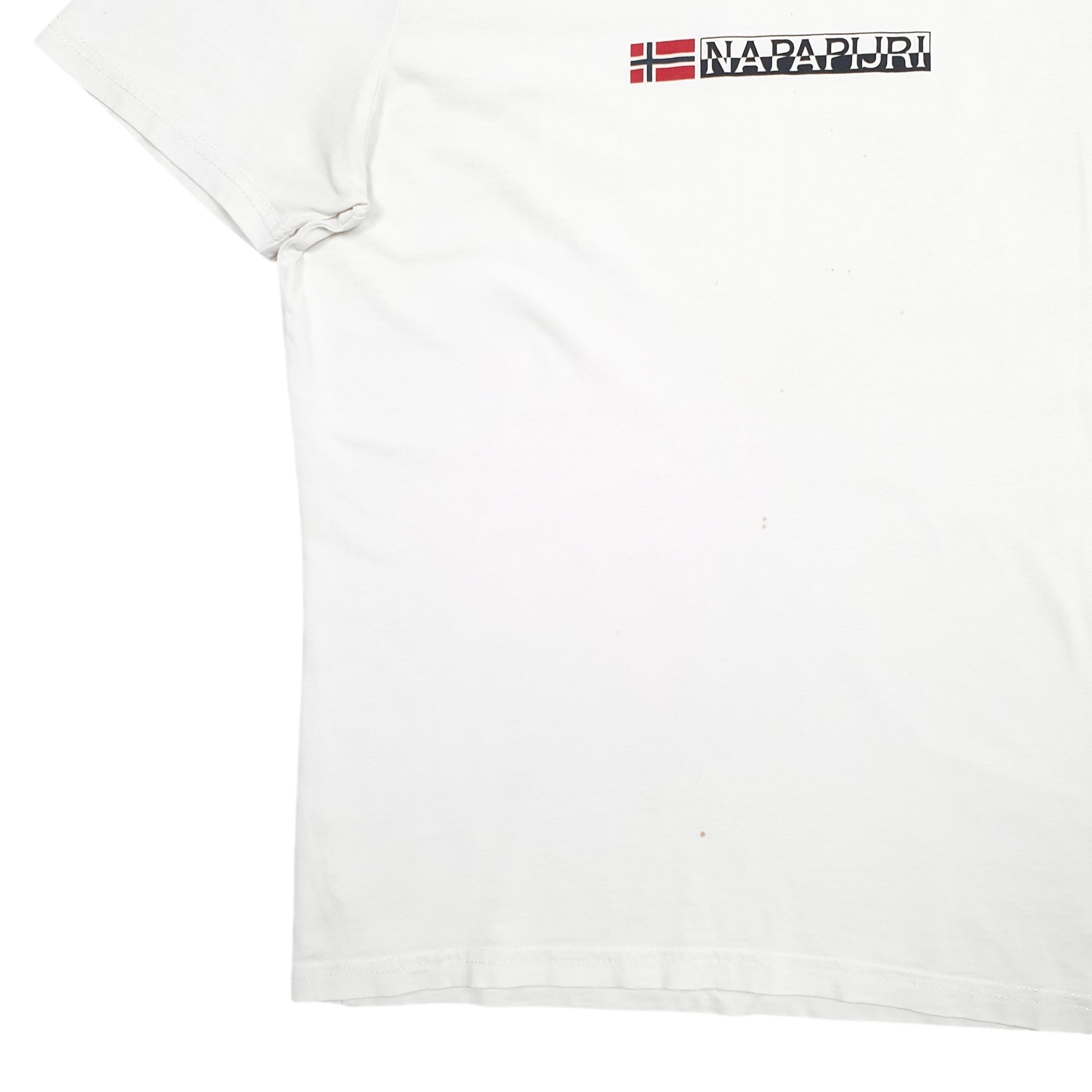Mens White Napapijri Spellout Short Sleeve T Shirt