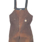 Womens Brown Carhartt WR027 DKB Bib Overalls Quilted Dungaree Trousers