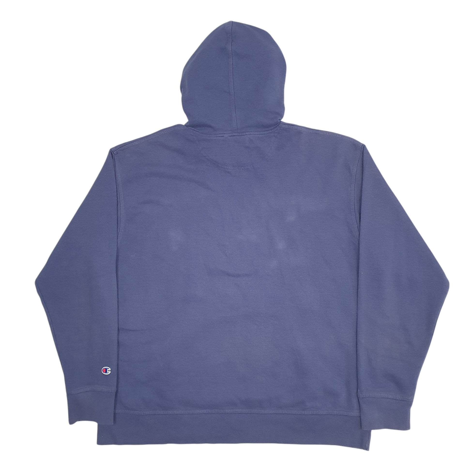 Mens Blue Champion Spellout Hoodie Jumper