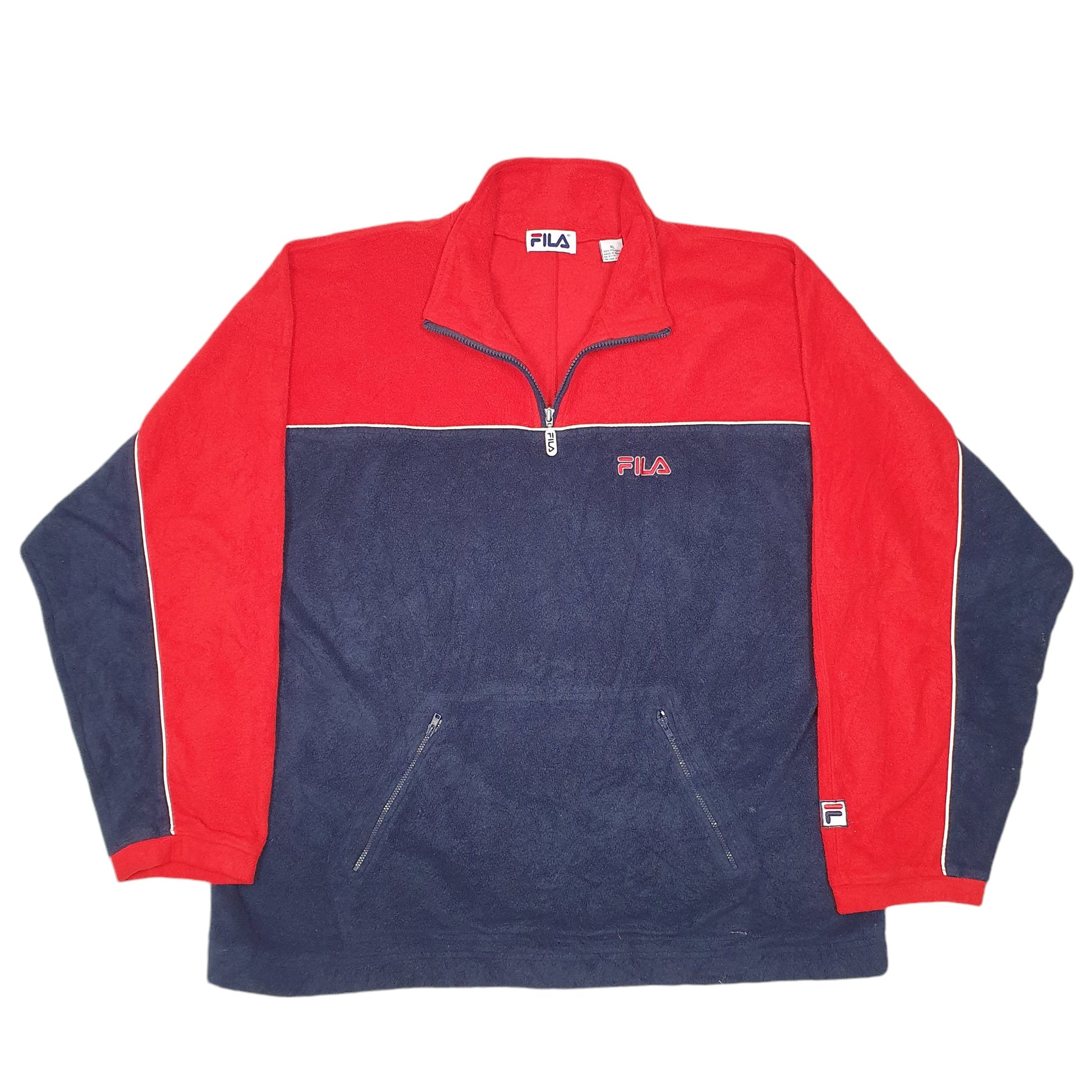 Mens Navy Fila  Quarter Zip Jumper