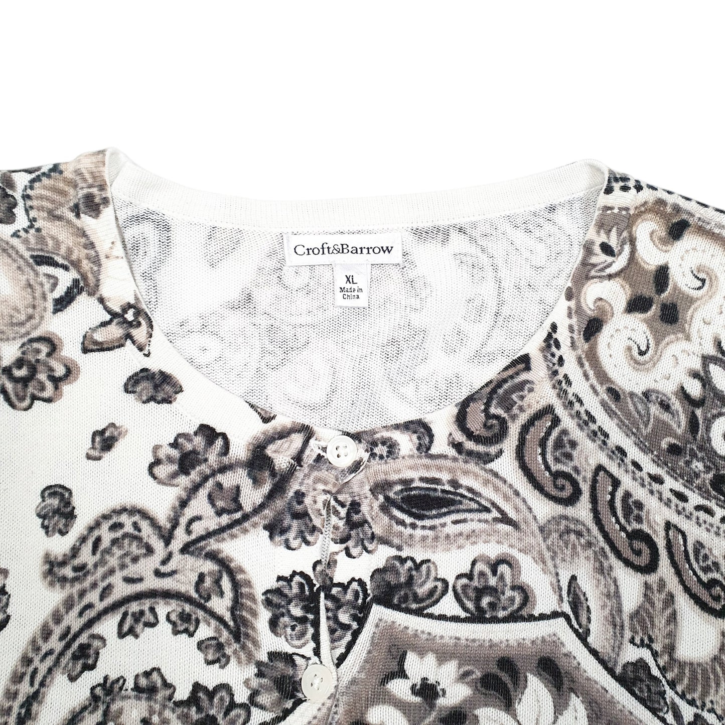 Womens Cream Croft & Barrow Floral Patterned Cardigan Jumper