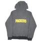 Womens Grey NFL Hoodie Green Bay Packers Football Lined Spellout Full Zip Jumper