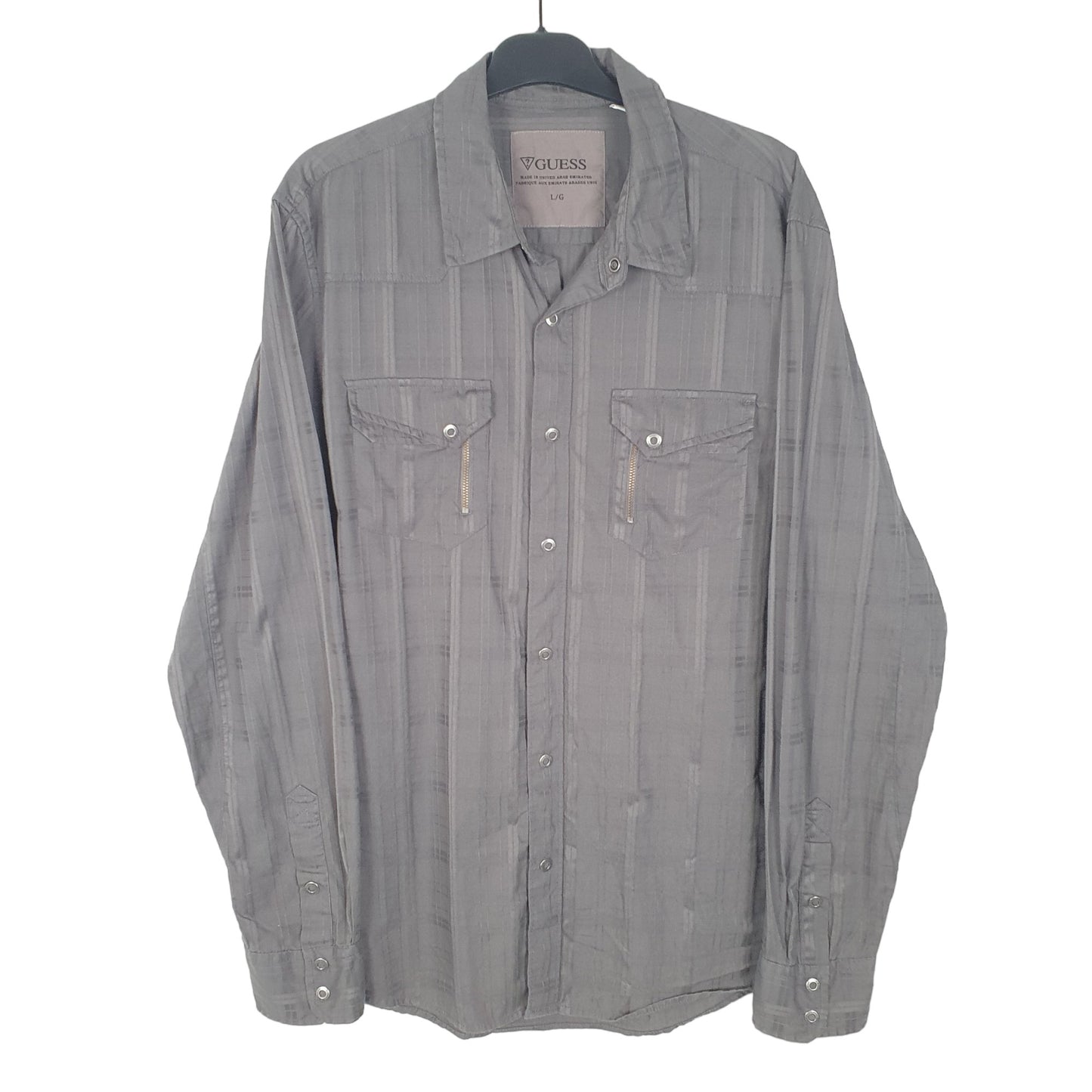 Mens Grey Guess  Long Sleeve Shirt