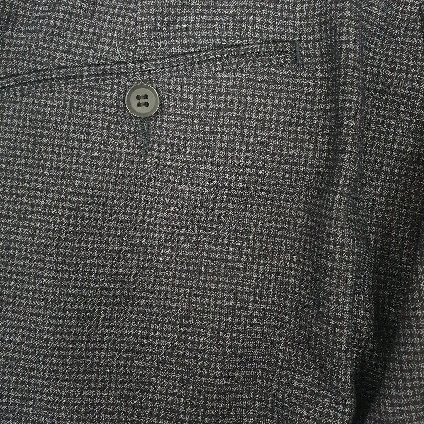 Mens Navy Moss Bros Houndstooth Formal Trousers