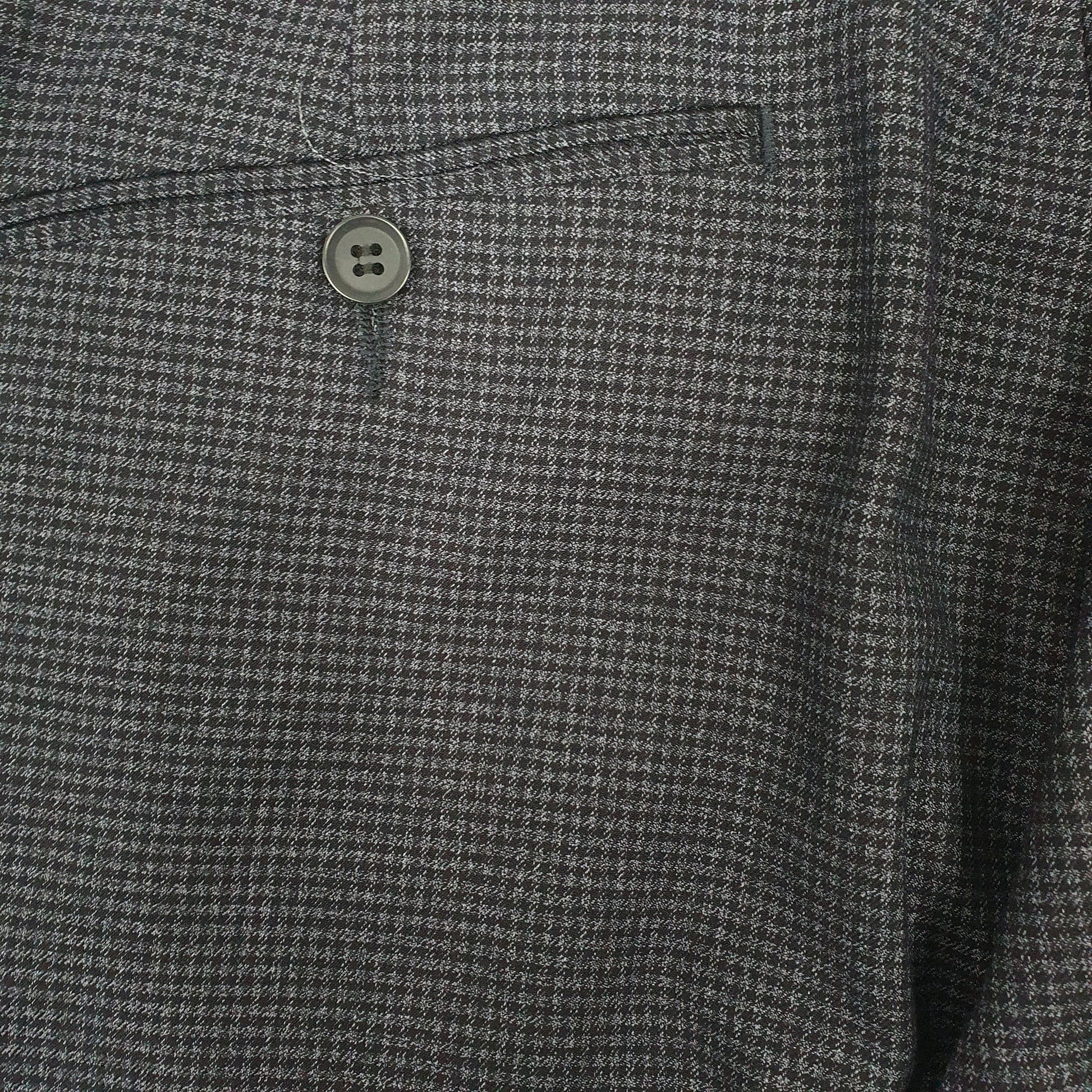 Mens Navy Moss Bros Houndstooth Formal Trousers