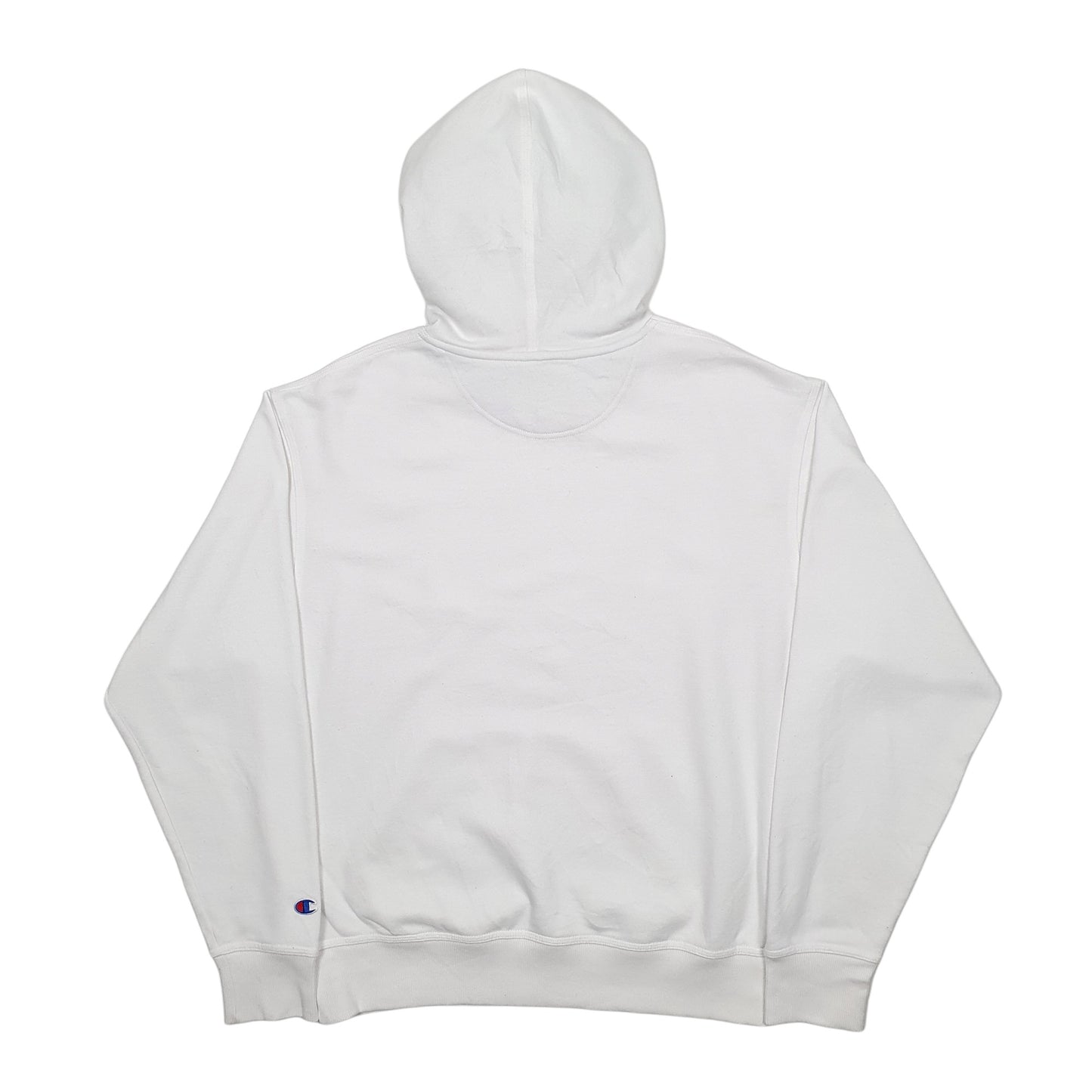 Mens White Champion Spellout Hoodie Jumper