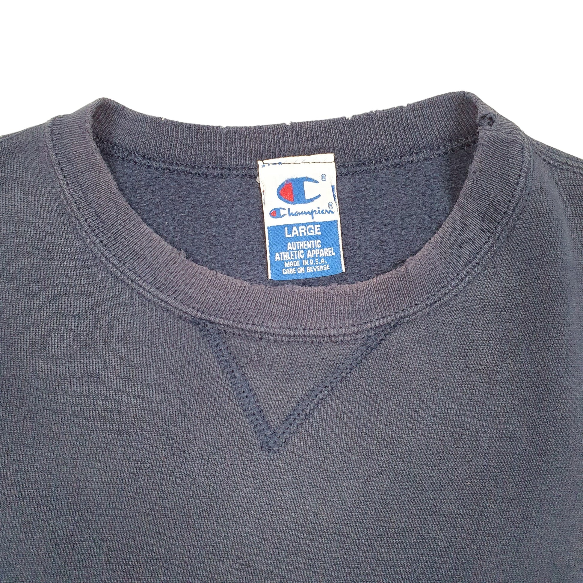 Mens Navy Champion Vintage 90s Made In USA 80s Crewneck Jumper