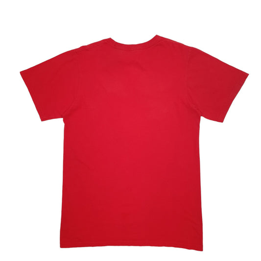 Mens Red Adidas Spellout Short Sleeve T Shirt