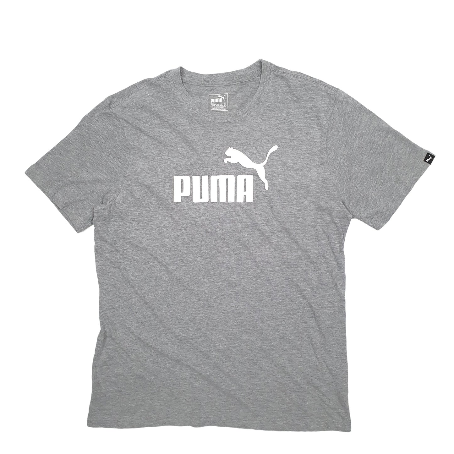 Mens Grey Puma Spellout Short Sleeve T Shirt
