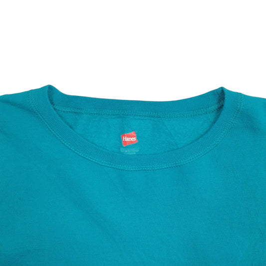 Womens Turquoise Hanes  Crewneck Jumper