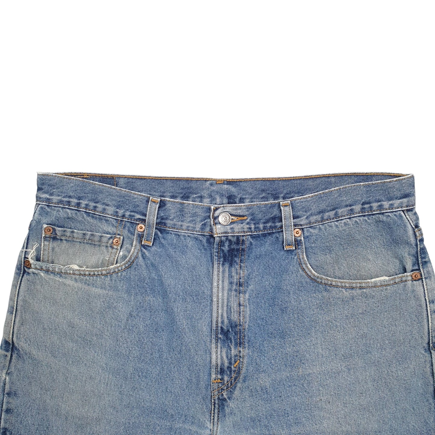 Mens Blue Levis Denim Jeans Jorts 505 Regular Denim Shorts