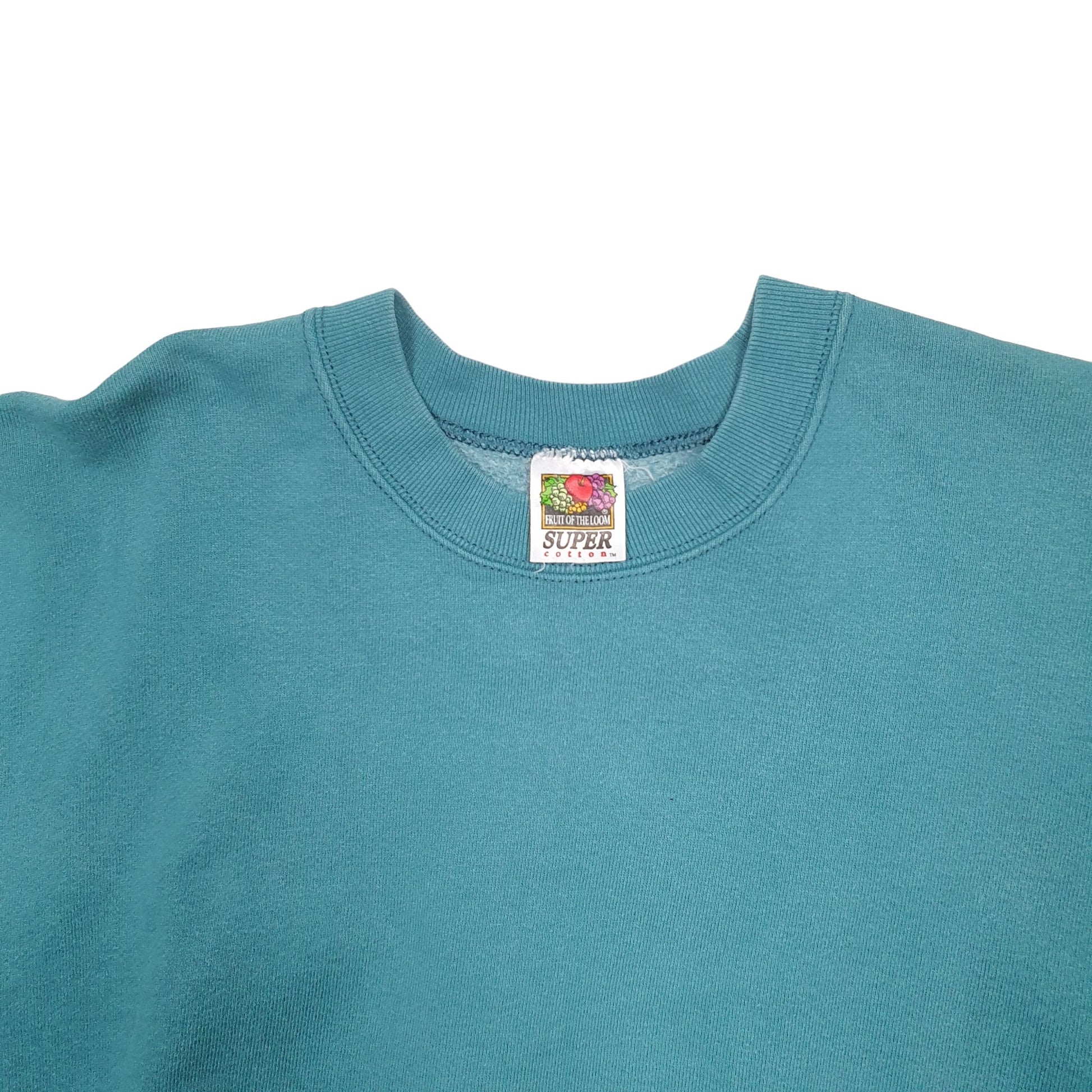 Mens Green Fruit Of The Loom  Crewneck Jumper