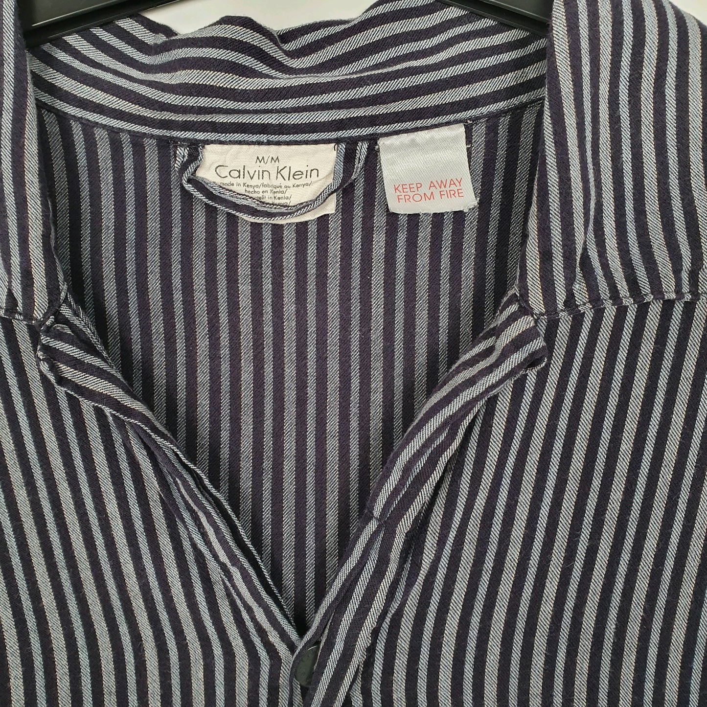 Mens Navy Calvin Klein Loose Fit Long Sleeve Shirt