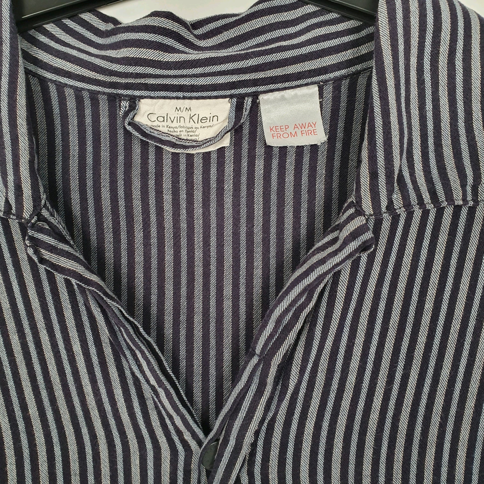 Mens Navy Calvin Klein Loose Fit Long Sleeve Shirt