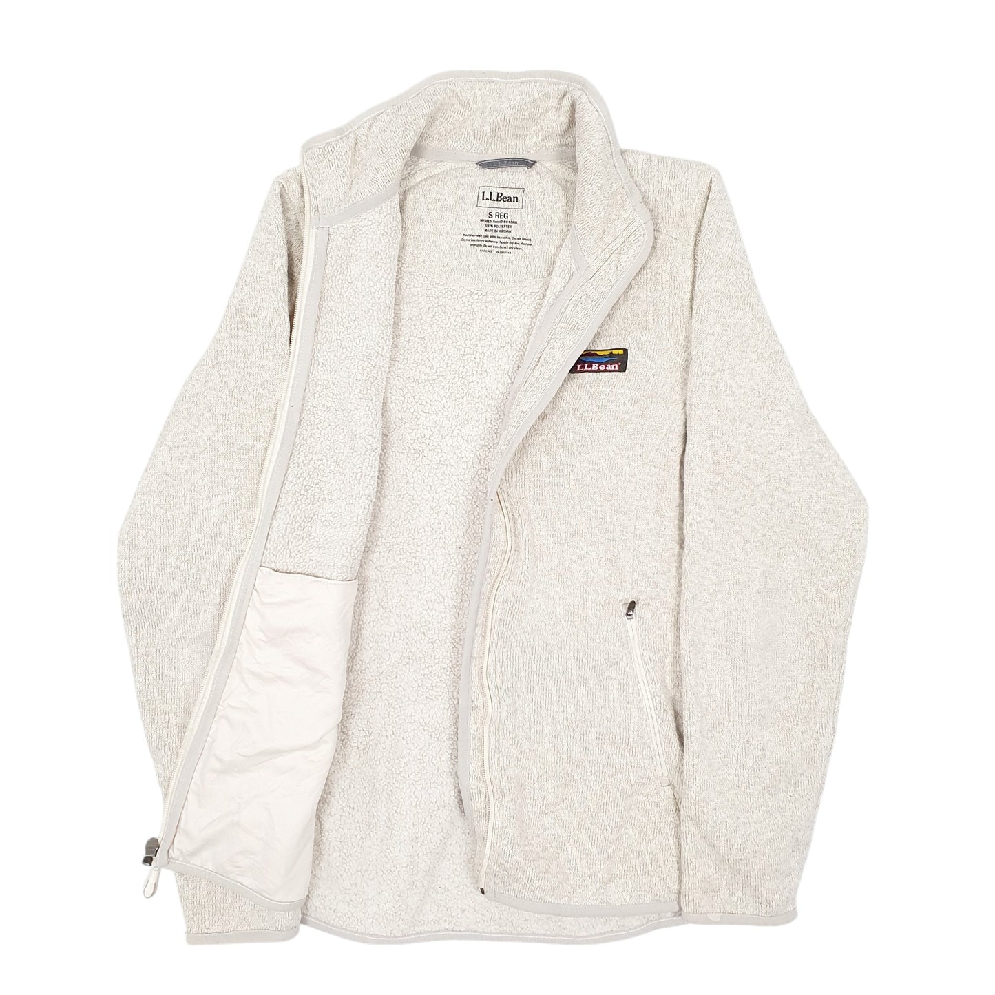 Mens Beige L L Bean  Full Zip Jumper