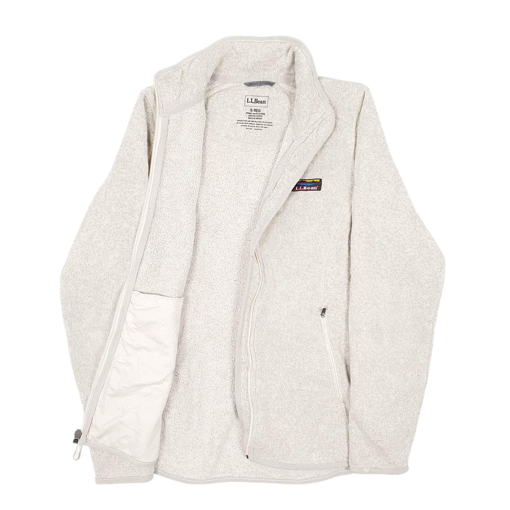 Mens Beige L L Bean  Full Zip Jumper