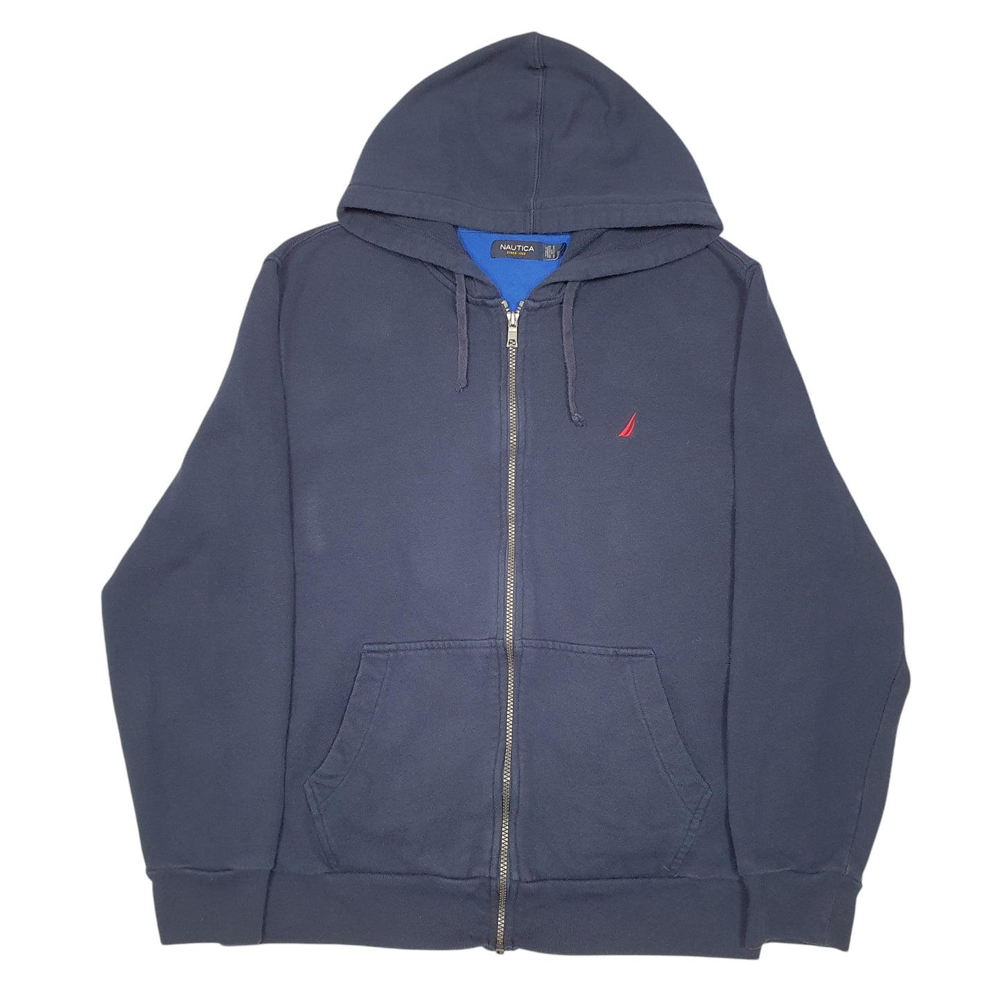 Mens Navy Nautica Hoodie Full Zip Jumper