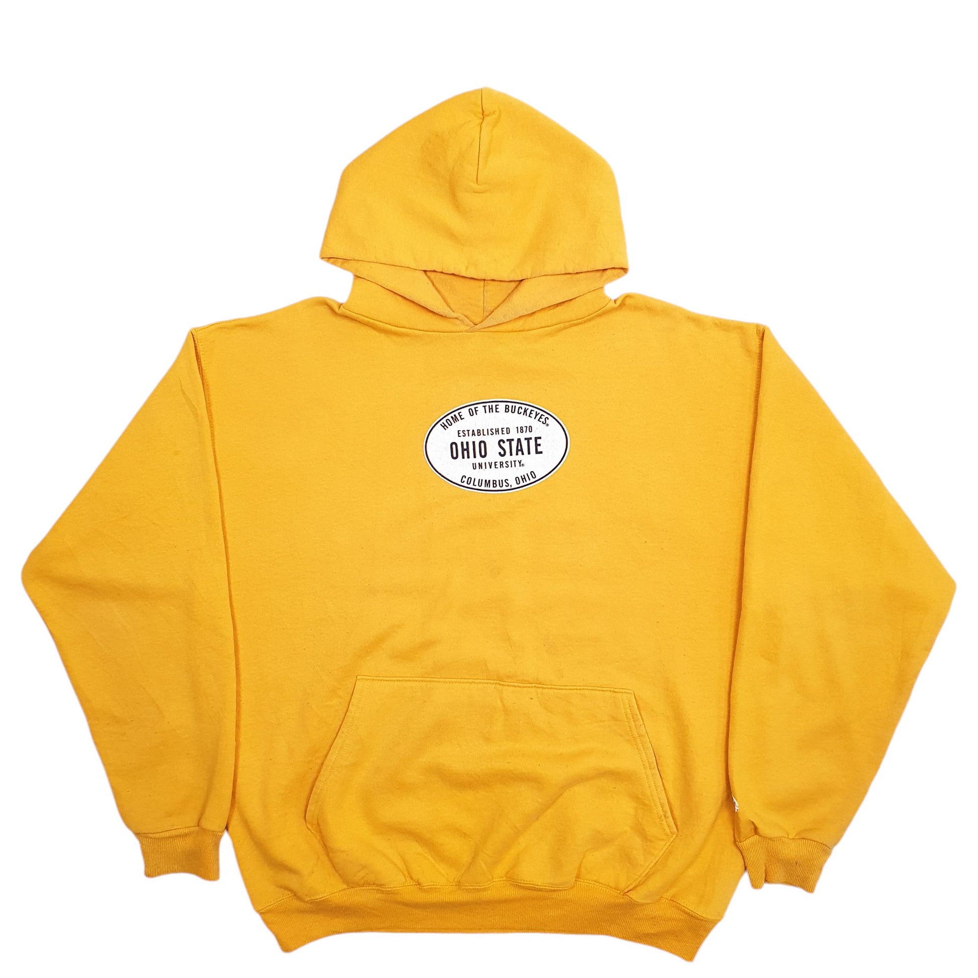 Mens Yellow Champion Ohio University Hoodie Jumper