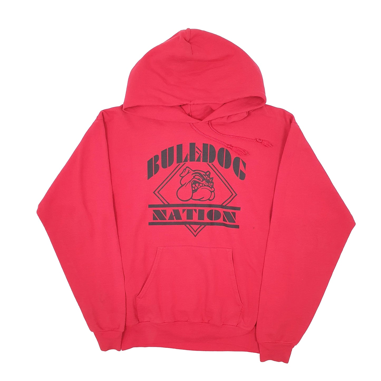 Mens Red Hanes Bulldog Nation Hoodie Jumper