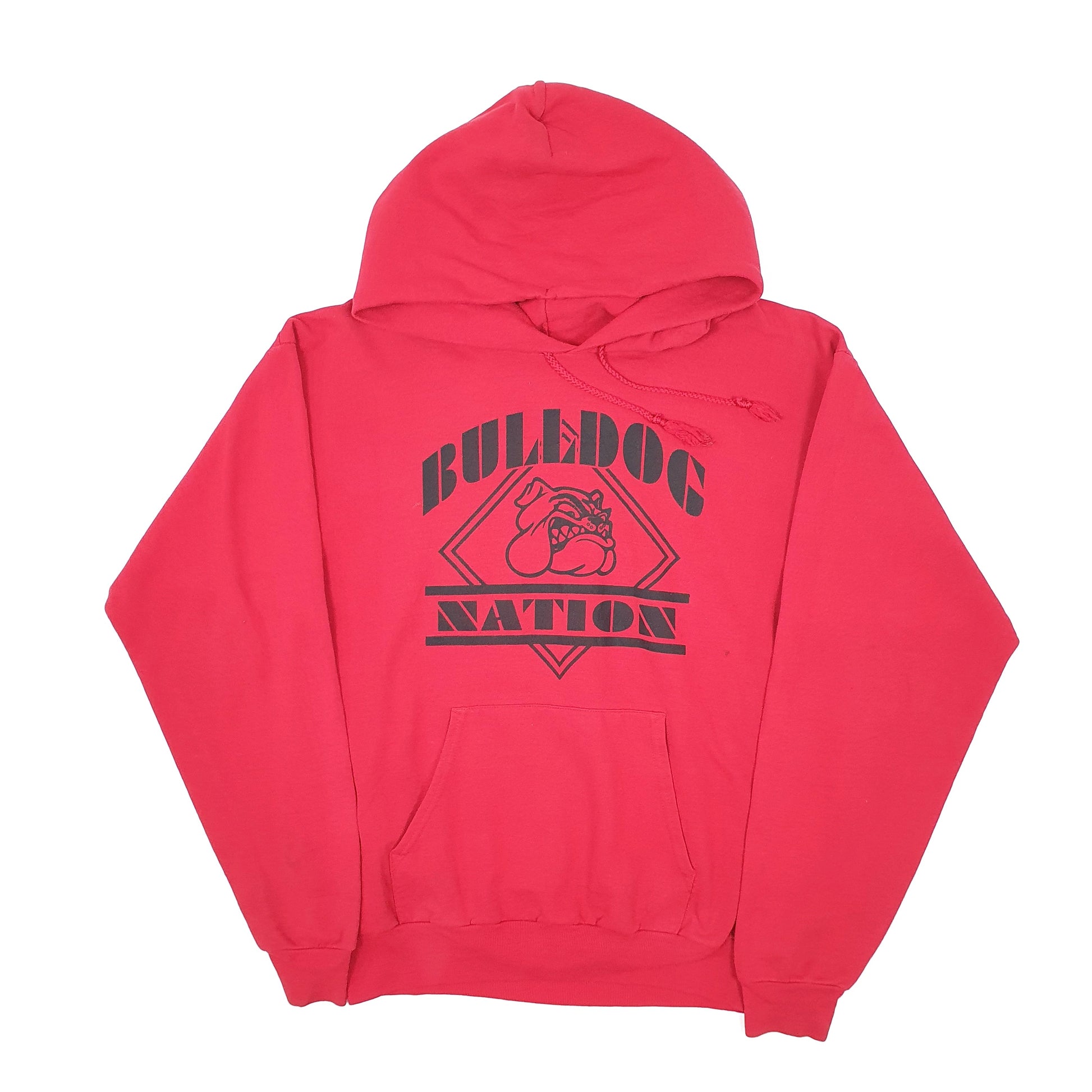 Mens Red Hanes Bulldog Nation Hoodie Jumper