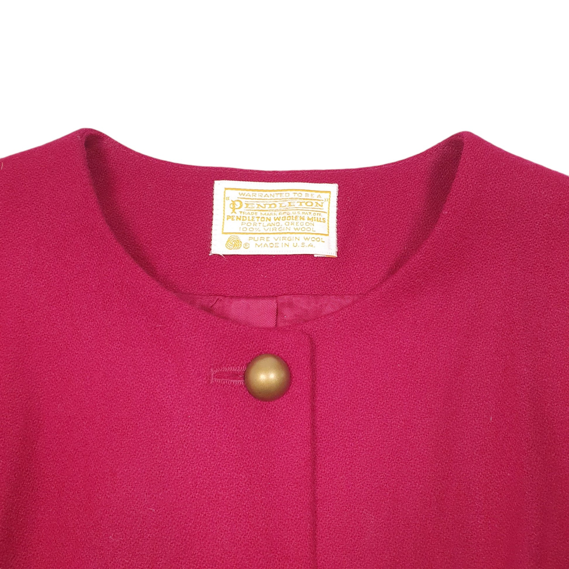 Womens Burgundy Pendleton Vintage 80s Made In USA  Coat