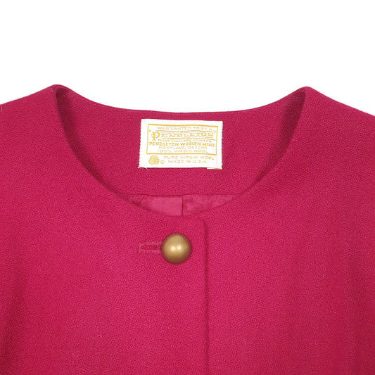 Womens Burgundy Pendleton Vintage 80s Made In USA  Coat